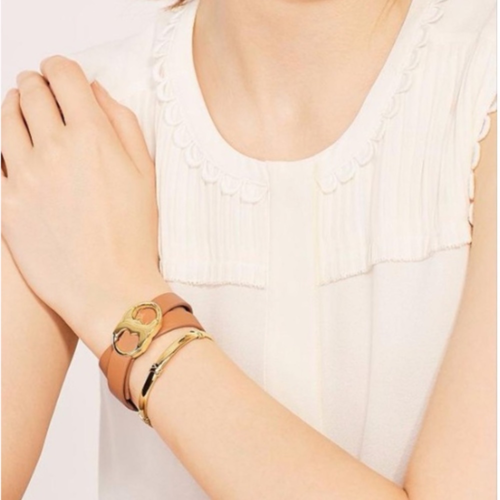 Tory Burch vachetta Gemini link double bracelet - Picture 2 of 5